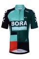 BONAVELO Cyklistický krátký dres a krátké kalhoty - BORA 2022 KIDS - zelená/bílá/černá