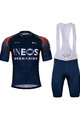 BONAVELO Cyklistický krátký dres a krátké kalhoty - INEOS GRENADIERS '22 - modrá/červená