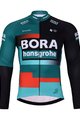 BONAVELO Cyklistický dres s dlouhým rukávem zimní - BORA 2023 WINTER - červená/bílá/černá/zelená