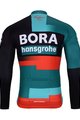 BONAVELO Cyklistický dres s dlouhým rukávem zimní - BORA 2024 WINTER - červená/zelená/černá/bílá
