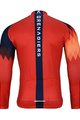 BONAVELO Cyklistický dres s dlouhým rukávem zimní - INEOS 2025 WINTER - červená/modrá