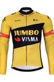 BONAVELO Cyklistický dres s dlouhým rukávem zimní - JUMBO-VISMA 2023 WNT - žlutá/černá