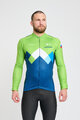 BONAVELO Cyklistický dres s dlouhým rukávem zimní - SLOVENIA - modrá/zelená