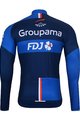 BONAVELO Cyklistický dres s dlouhým rukávem zimní - FDJ 2023 - černá/modrá