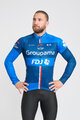 BONAVELO Cyklistický dres s dlouhým rukávem zimní - FDJ 2024 WINTER - modrá/černá