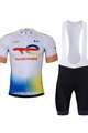 BONAVELO Cyklistický krátký dres a krátké kalhoty - TOTAL ENERGIES 2023 - bílá/modrá/černá/žlutá