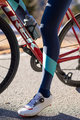SANTINI Cyklistické kalhoty dlouhé s laclem - CORAL BENGAL LADY - černá/modrá
