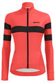 SANTINI Cyklistický zimní dres a kalhoty - CORAL B. LADY WINTER - černá/růžová