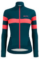 SANTINI Cyklistický zimní dres a kalhoty - CORAL B. LADY WINTER - černá/modrá/růžová