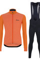 SANTINI Cyklistický zimní dres a kalhoty - COLORE PURO WINTER - oranžová/černá