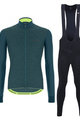 SANTINI Cyklistický zimní dres a kalhoty - COLORE PURO WINTER - černá/zelená