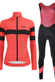 SANTINI Cyklistický zimní dres a kalhoty - CORAL B. LADY WINTER - černá/růžová