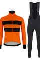SANTINI Cyklistická zimní bunda a kalhoty - COLORE BENGAL WINTER - černá/oranžová