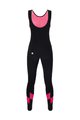 SANTINI Cyklistické kalhoty dlouhé s laclem - CORAL BENGAL LADY - růžová/černá