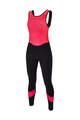 SANTINI Cyklistické kalhoty dlouhé s laclem - CORAL BENGAL LADY - růžová/černá