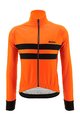 SANTINI Cyklistická zimní bunda a kalhoty - COLORE HALO + LAVA - oranžová/černá