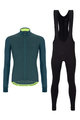SANTINI Cyklistický zimní dres a kalhoty - COLORE PURO+OMNIA - černá/zelená