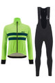 SANTINI Cyklistická zimní bunda a kalhoty - COLORE HALO + LAVA - zelená/černá