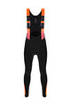 SANTINI Cyklistické kalhoty dlouhé s laclem - COMMAND WINTER - oranžová/černá