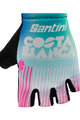 SANTINI Cyklistické rukavice krátkoprsté - LA VUELTA 2019 - světle modrá/bílá/růžová