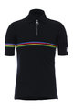 SANTINI Cyklistické triko s krátkým rukávem - UCI RAINBOW WOOL - duhová/černá