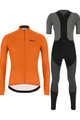 SANTINI Cyklistický zimní dres a kalhoty - COLORE WINTER - šedá/černá/oranžová