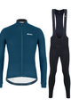 SANTINI Cyklistický zimní dres a kalhoty - COLORE WINTER II - černá/modrá