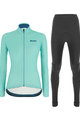 SANTINI Cyklistický zimní dres a kalhoty - COLORE LADY WINTER - světle modrá/černá