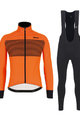 SANTINI Cyklistická zimní bunda a kalhoty - COLORE WINTER III - černá/oranžová