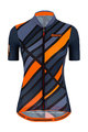 SANTINI Cyklistický krátký dres a krátké kalhoty - SLEEK RAGGIO LADY - oranžová/modrá