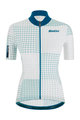 SANTINI Cyklistický dres s krátkým rukávem - TONO SFERA LADY - bílá/modrá