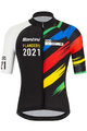SANTINI Cyklistický dres s krátkým rukávem - UCI WC FLANDERS 2021 - černá/duhová