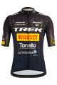 SANTINI Cyklistický dres s krátkým rukávem - TREK PIRELLI 2021 - černá/bílá/žlutá