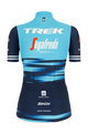 SANTINI Cyklistický dres s krátkým rukávem - TREK 2021 LADY - bílá/modrá