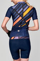 SANTINI Cyklistický krátký dres a krátké kalhoty - SLEEK RAGGIO LADY - oranžová/modrá