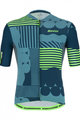 SANTINI Cyklistický krátký dres a krátké kalhoty - DELTA OPTIC - zelená/černá/modrá