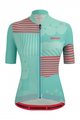 SANTINI Cyklistický dres s krátkým rukávem - GIADA OPTIC LADY - modrá/růžová