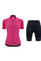 SANTINI Cyklistický krátký dres a krátké kalhoty - COLORE PURO LADY - černá/růžová