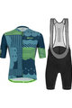 SANTINI Cyklistický krátký dres a krátké kalhoty - DELTA OPTIC - zelená/černá/modrá