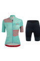 SANTINI Cyklistický krátký dres a krátké kalhoty - GIADA OPTIC LADY - černá/modrá/růžová