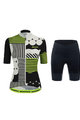 SANTINI Cyklistický krátký dres a krátké kalhoty - GIADA OPTIC LADY - černá/bílá/žlutá