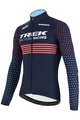 SANTINI Cyklistický dres s dlouhým rukávem zimní - TREK 2022 FACTORY RACING CX WINTER - růžová/modrá