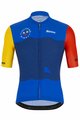 SANTINI Cyklistický dres s krátkým rukávem - NIBALI SQUALO - červená/modrá/žlutá