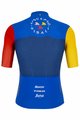 SANTINI Cyklistický dres s krátkým rukávem - NIBALI SQUALO - červená/modrá/žlutá