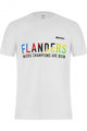 SANTINI Cyklistické triko s krátkým rukávem - UCI FLANDERS CHAMP - bílá