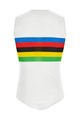 SANTINI Cyklistické triko bez rukávů - UCI RAINBOW - bílá/duhová