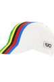 SANTINI Cyklistická čepice - UCI RAINBOW - duhová/bílá