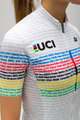 SANTINI Cyklistický dres s krátkým rukávem - UCI WORLD 100 LADY - bílá/duhová
