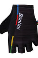 SANTINI Cyklistické rukavice krátkoprsté - UCI RAINBOW - černá