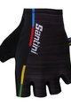 SANTINI Cyklistické rukavice krátkoprsté - UCI RAINBOW - černá